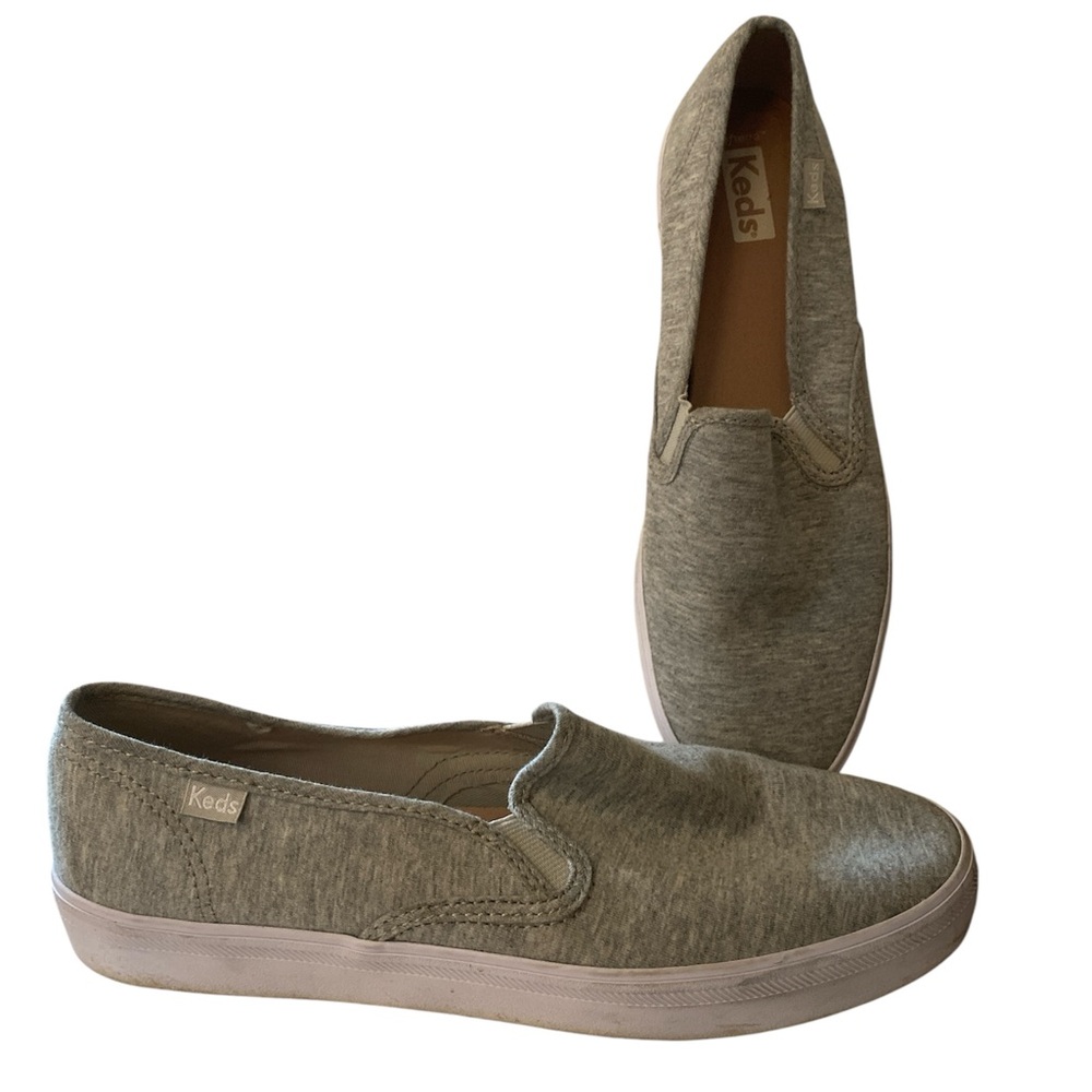 Keds Double Decker Jersey Slip On Heather Grey Size 9